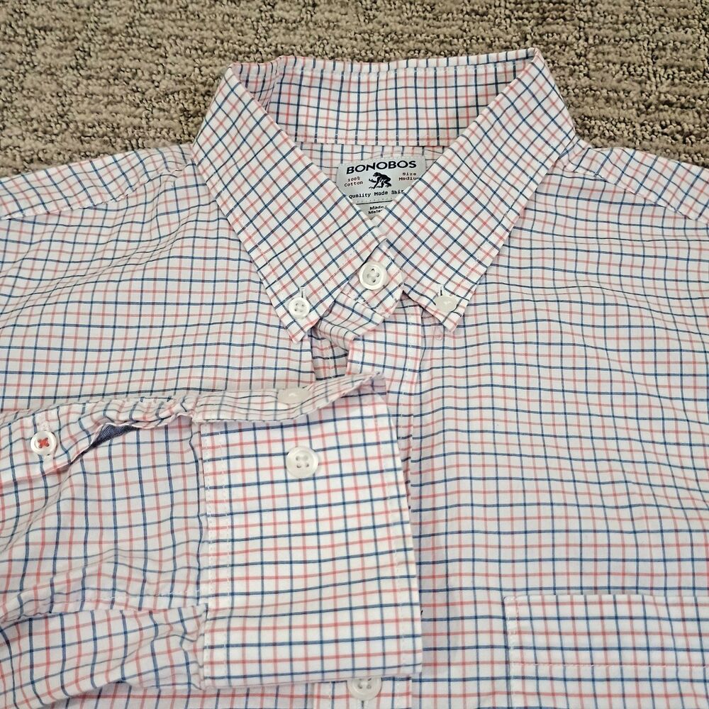 Bonobos Shirt Mens Medium Everyday  Model Window Check Button Down‎ Causal Shirt